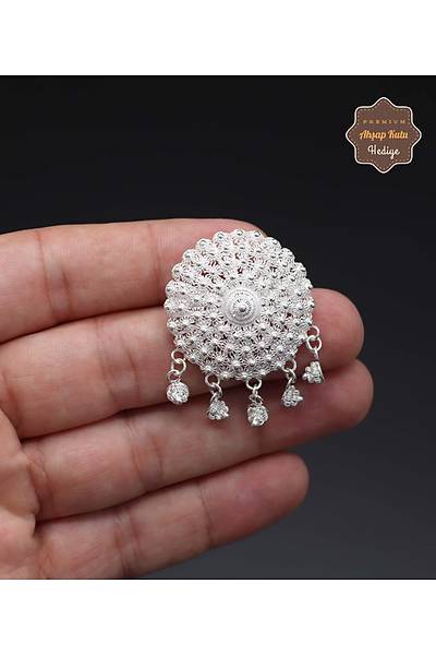 Sallant�l� Bereket Model 925 Ayar G�m�� Saf S�per Telkari Kad�n Bro� 201024632