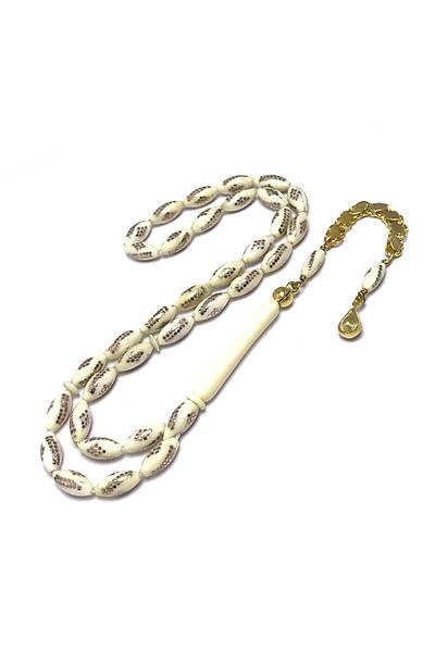 14 Ayar Alt�n P�sk�ll� Alt�n ��lemeli Orjinal Fil Di�i Tesbih