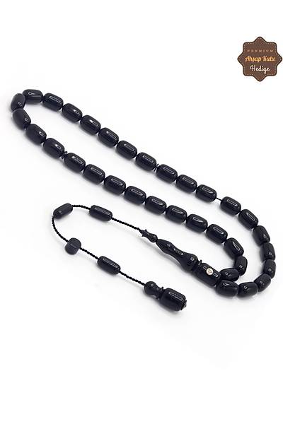 Siyah P�rlanta Par�ac�kl� Sistem P�sk�ll� S�kma Kehribar Tesbih 201025400