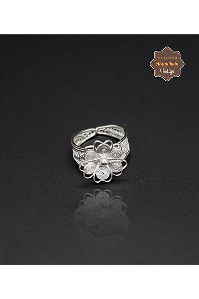 Papatya Model El i��ili�i 925 Ayar G�m�� Telkari Kad�n Y�z�k 201024677