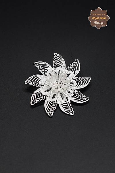 R�zgar G�l� �i�e�i Tasar�m 925 Ayar G�m�� Saf Telkari Bro� 201023935