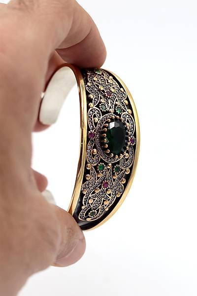 Z�mr�t Ta�l� Zirkon S�sleme El i�i G�m�� Kad�n Bilezik 201024740