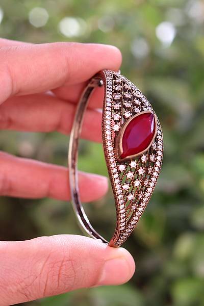 Yakut Ta�l� Zirkon S�sleme El i�i G�m�� Otantik Kad�n Bilezik 201024743