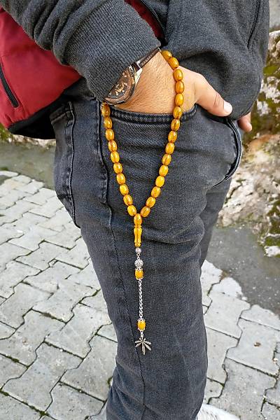 Gm Pskll Hareli Skma Kehribar Tesbih