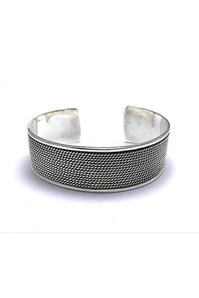 S�k Zincir ��lemeli  Ayarlanabilir 925 Ayar Unisex G�m�� Bilezik