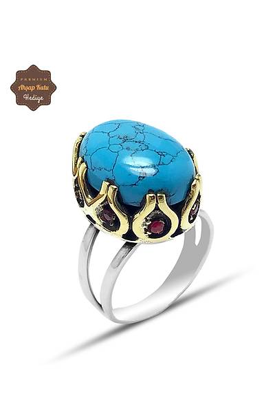 Firuze ve Yakut Tal El iilii Otantik Gm Kadn Yzk 201024717