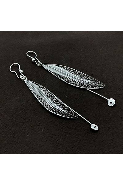 Yaprak Tasar�m Eli��ili�i Telkari G�m�� Bayan K�pe