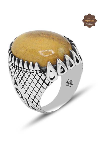 Septeryan Ta�� Sarma��k Model 925 Ayar G�m�� Erkek Y�z�k 201024804