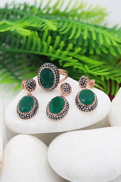 Zmrt ve Swarovski Tal 925 Ayar Bayan Gm l Set 201022359