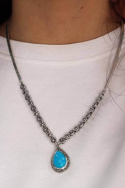 Firuze Ta�l� Damla Tasar�m Markazit Ta�l� G�m�� Kad�n Gerdanl�k 201024260