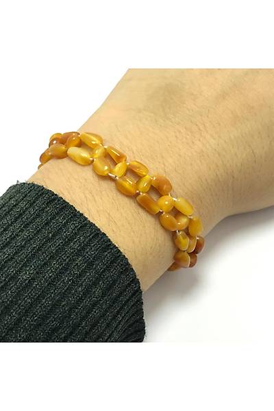 Orjinal Damla Kehribar Ta�l� (Bay-Bayan) Bileklik