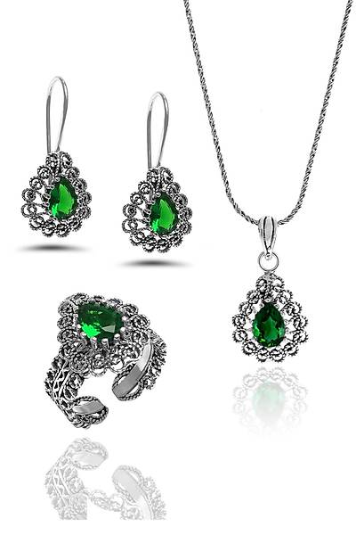 Z�mr�t Ta�l� Oksitli Telkari Bayan G�m�� ��l� Set