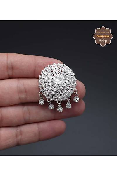 Sallant�l� Bereket Model 925 Ayar G�m�� Saf S�per Telkari Kad�n Bro� 201024632