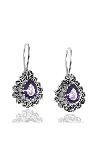 Ametist Ta�l� Gerdanl�kl� Telkari Bayan G�m�� ��l� Set