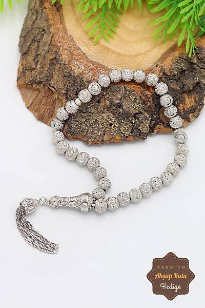 Kristal K�re Kesim 925 Ayar G�m�� Telkari Tesbih 201023311