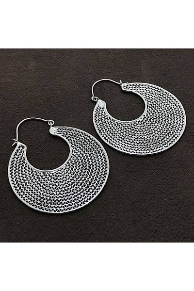 Halka Tasar�m Eli��ili�i Telkari G�m�� Bayan K�pe