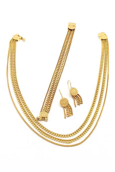 S�ral� Toplu Alt�n Kaplama 925 Ayar G�m�� Bayan Has�r ��l� Set 201024776