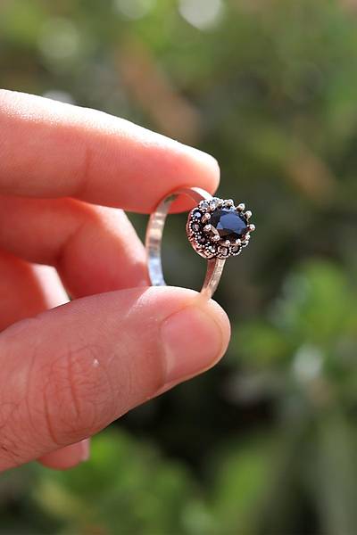 Oniks Ta�l� 925 Ayar G�m�� Markazit Kad�n Y�z�k 201024753