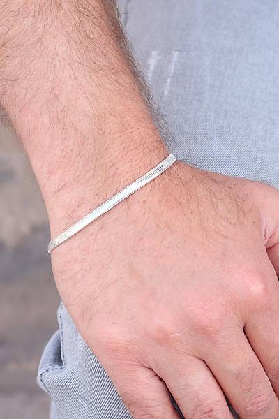 925 Ayar G�m�� Y�lan Derisi Model Ezme Zincir Kolye ve Bileklik kombini 201024151