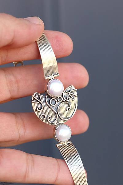 Sedef Ta�l�  ��lemeli El i�i G�m�� Otantik Kad�n Bilezik 201024769