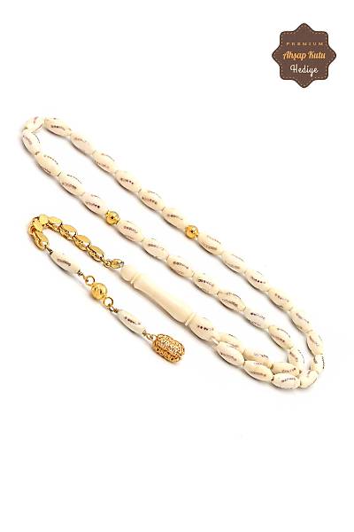 14 Ayar Alt�n P�sk�ll� Alt�n ��lemeli Orijinal Fil Di�i Tesbih 201023808