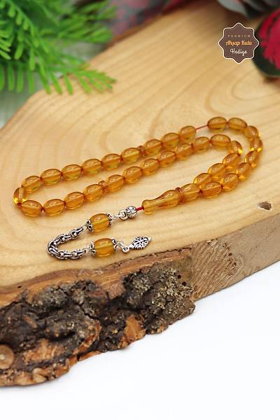 Sar� Arpa Kesim �vme G�m�� P�sk�ll� Ate� Kehribar Tesbih 201024364