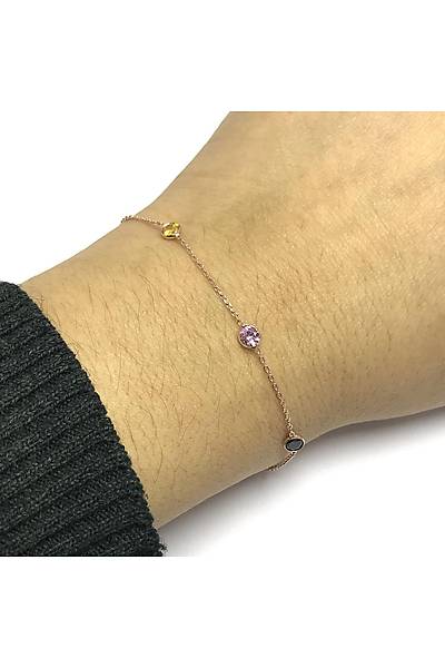 Zirkon S�ra Ta�l� Tasar�m Rose Hayalet Bayan G�m�� Bileklik