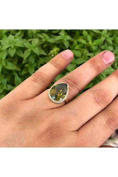 Peridot Tal Altn Kaplama Damla Bayan Gm Yzk
