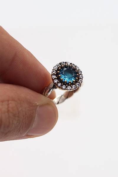 Akuamarin Ta�l� El i�i Otantik G�m�� Kad�n Y�z�k 201024754