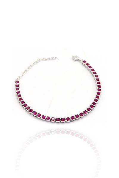 Su Yolu Model Yakut Ta�l� 925 Ayar G�m�� Kad�n Bileklik 201024750