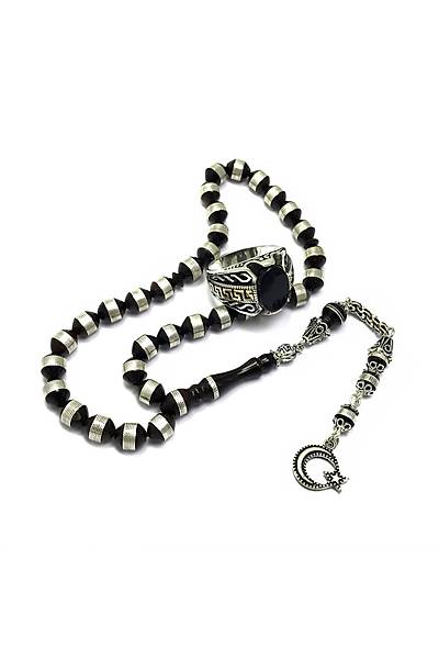 Sarmal G�m�� ��lemeli Kuka Tespih ve Erkek Y�z�k