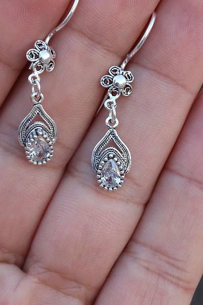 Zirkon Ta�l� Damla Model Oksitli Telkari G�m�� K�pe 201024767