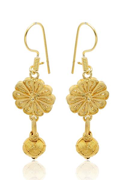 �i�ekli Top Model Altn Kaplama 1000 Ayar Kazaziye G�m�� Kad�n K�pe 201024189