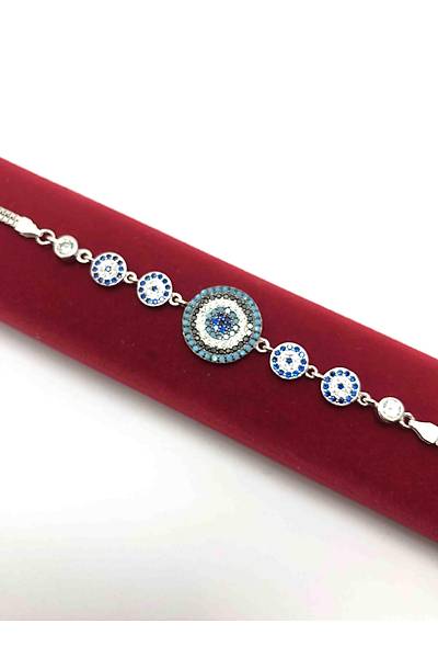 Nazar Boncuu Model Zirkon Tal Bayan Gm Bileklik