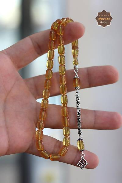 Sar� Kaps�l Kesim G�m�� P�sk�ll� Ate� Kehribar Tesbih 201024365