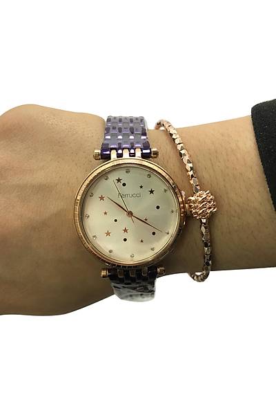 Ferrucci 2 Y�l Garantili Bayan Kol Saati ve Bileklik Kombin