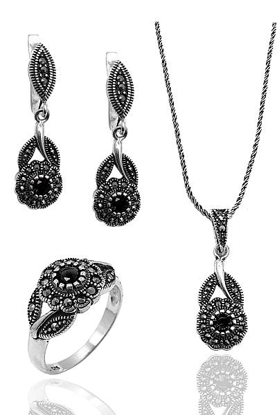 Oniks Ta�l� �i�ek Model Markazit Bayan G�m�� Tak� Seti 201022237