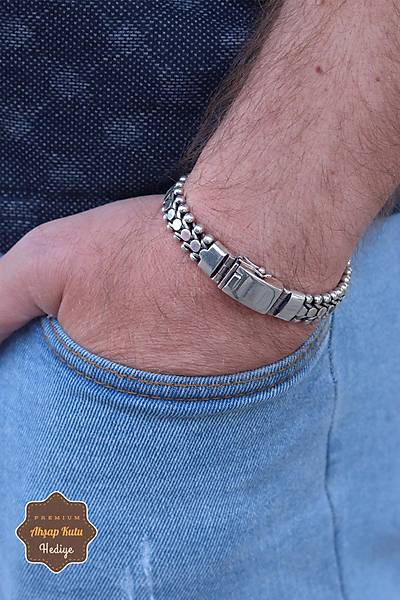 K�rkayak Model 925 Ayar Saf G�m�� Erkek Bileklik 201024041