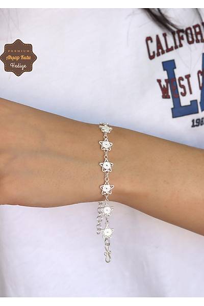 Y�ld�z Tasar�m 925 Ayar G�m�� Telkari Kad�n Bileklik 201024688