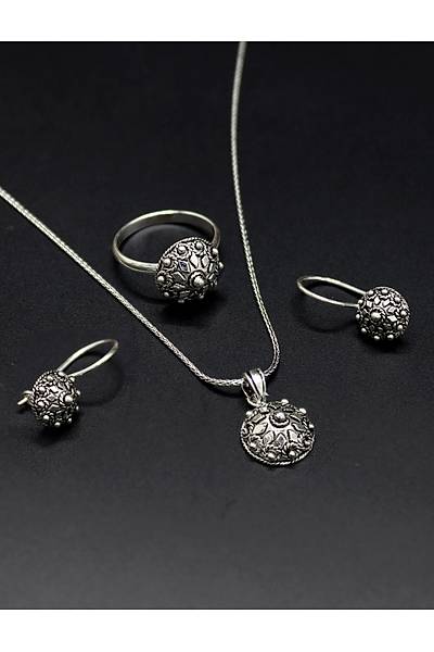 Y�resel Yuvarlak Tac Has�r Model ��lemeli Bayan G�m�� Kad�n ��l� Set 201025223