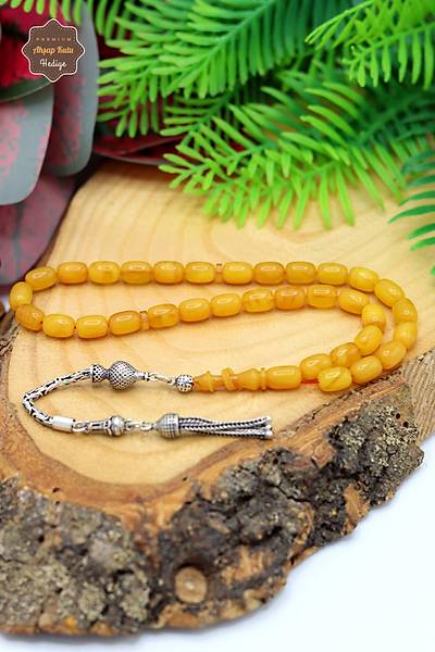 Hareli Sar� Kaps�l Kesim Kral G�m�� P�sk�ll� S�kma Kehribar Tesbih 201024415