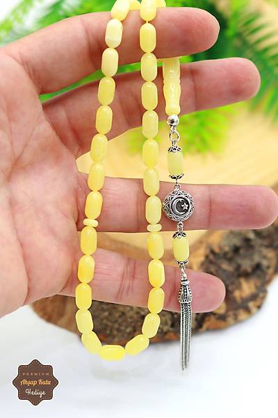 Ay Y�ld�z P�sk�ll� Kaps�l Kesim Orijinal Ukrayna Damla Kehribar Tesbih 201024020