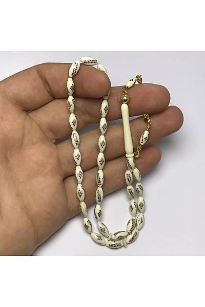 14 Ayar Alt�n P�sk�ll� Alt�n ��lemeli Orjinal Fil Di�i Tesbih