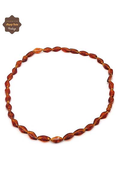 Kahverengi Mekik Model Orijinal Damla Kehribar Unisex Kolye 201025404