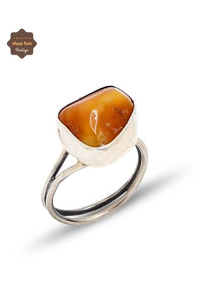 Orijinal Kehribar Ta�l� Sade D�rtgen Model G�m�� Kad�n Y�z�k 201024976