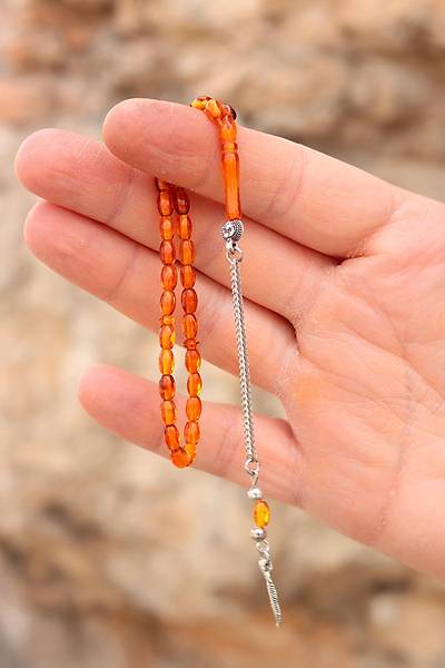 Minik Turuncu Alpaka P�sk�ll� Arpa Kesim Toz Kehribar Tesbih 201024090