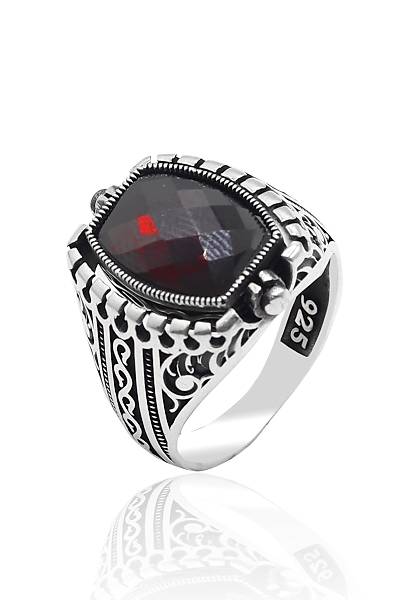 Yakut Tal Ayyldz Model ift Tarafl 925 Ayar Gm Erkek Yzk 201023210