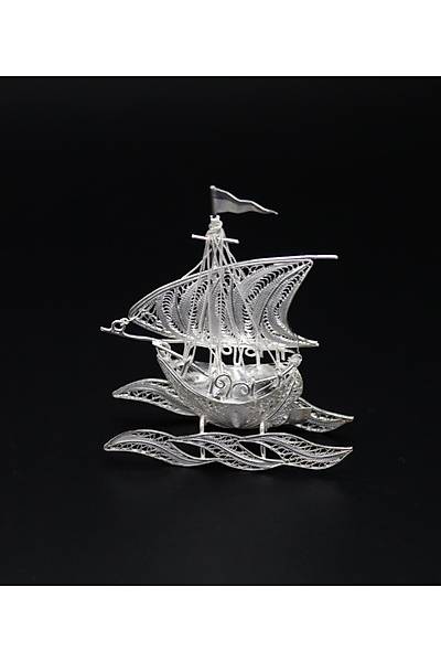 Yelkenli 925 Ayar G�m�� Saf S�per Telkari Eli�i Biblo Aksesuar 201024639