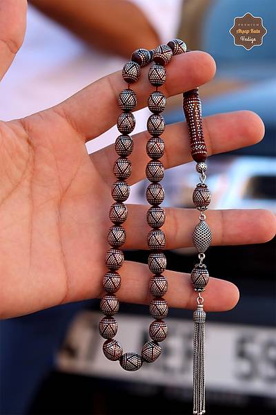 Kahverengi G�m�� ��lemeli G�m�� P�sk�ll� Kuka Tesbih 201024569