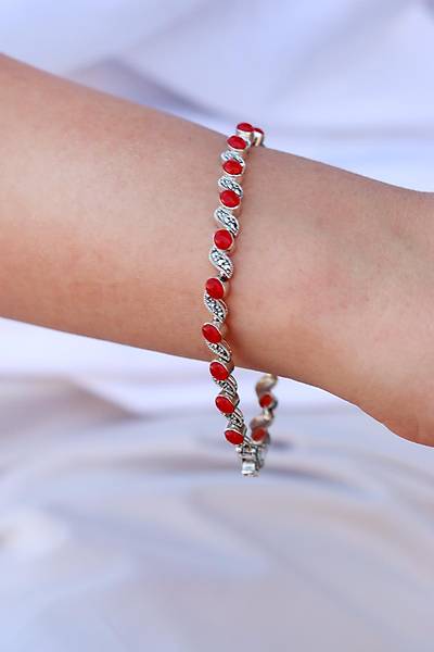 Akik Ta�l� Sarmal Model Markazit Kad�n G�m�� Bileklik 201024429